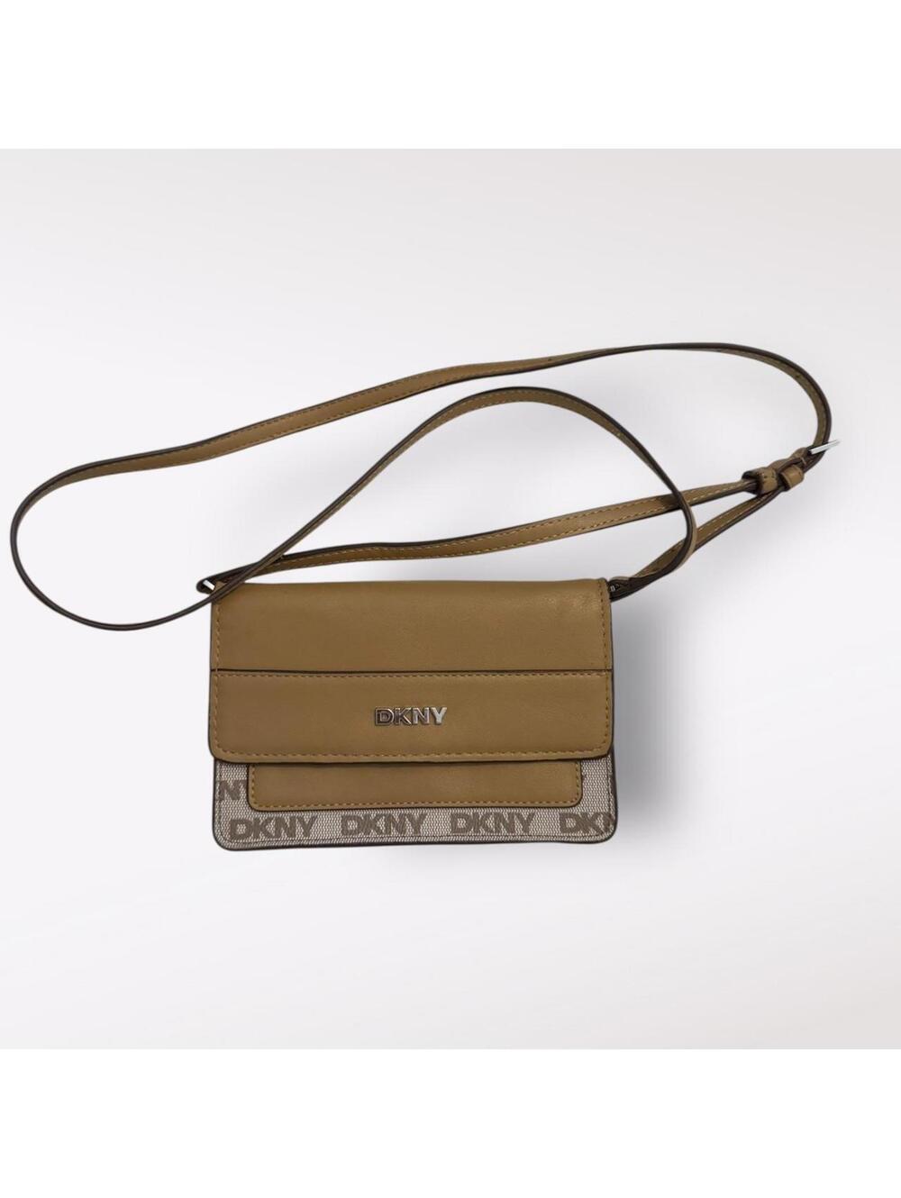 DKNY Women's Tan and Brown Crossbody Bag